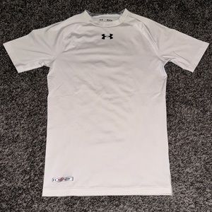 Under Armour white compression short sleeve shirt